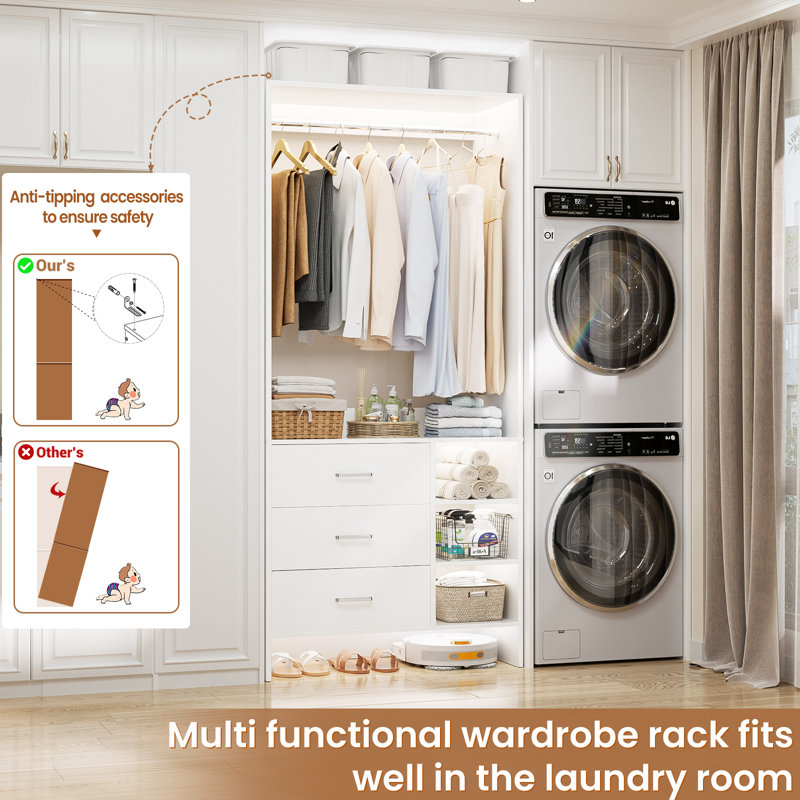 Latitude Run® Chaddrick 30'' W Freestanding Closet System
